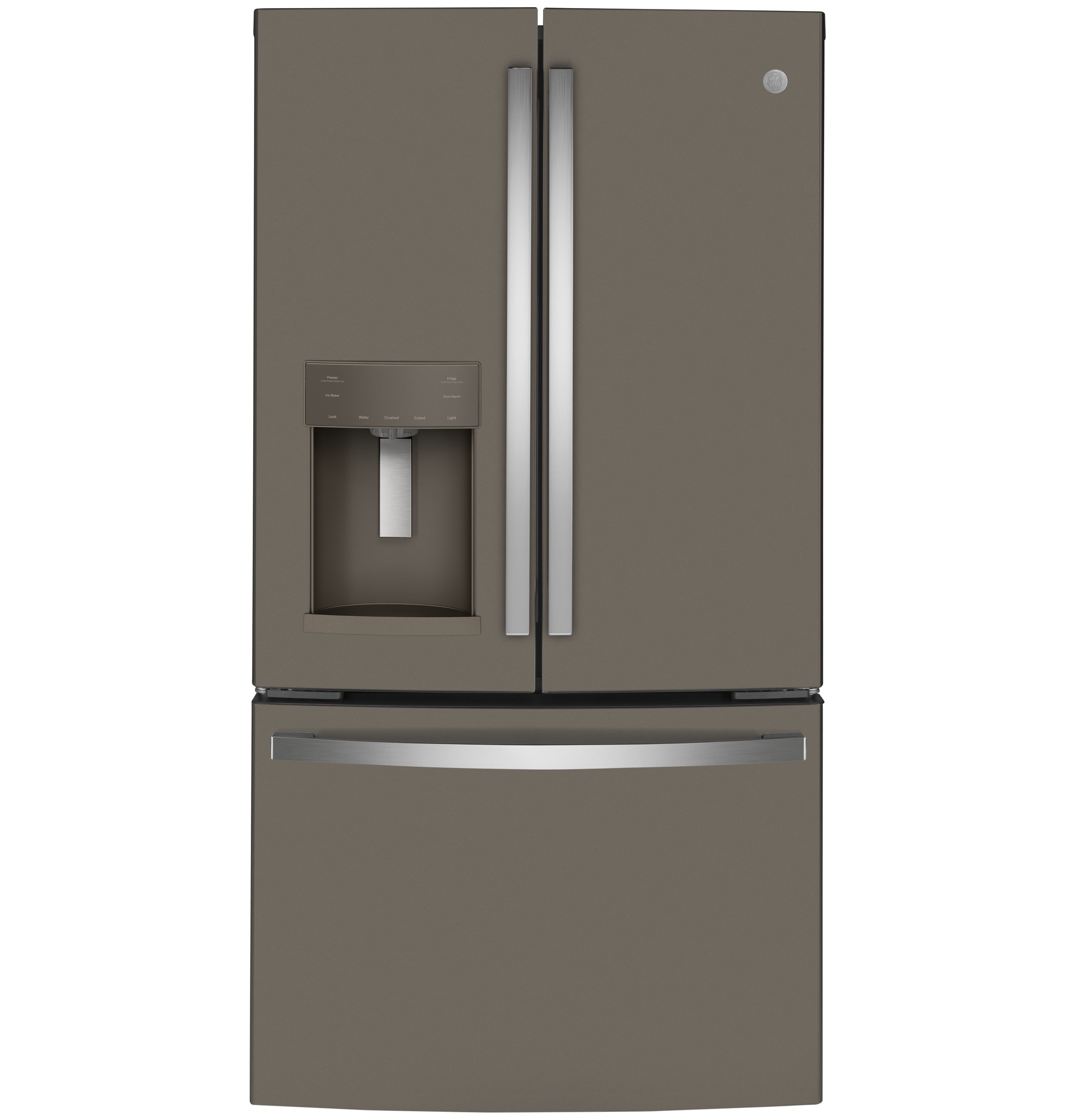 GE Counter-Depth 22.2-cu ft 3 -Door French Door Refrigerator with Ice Maker with Water and Ice Dispenser ( Slate ) ENERGY STAR Certified