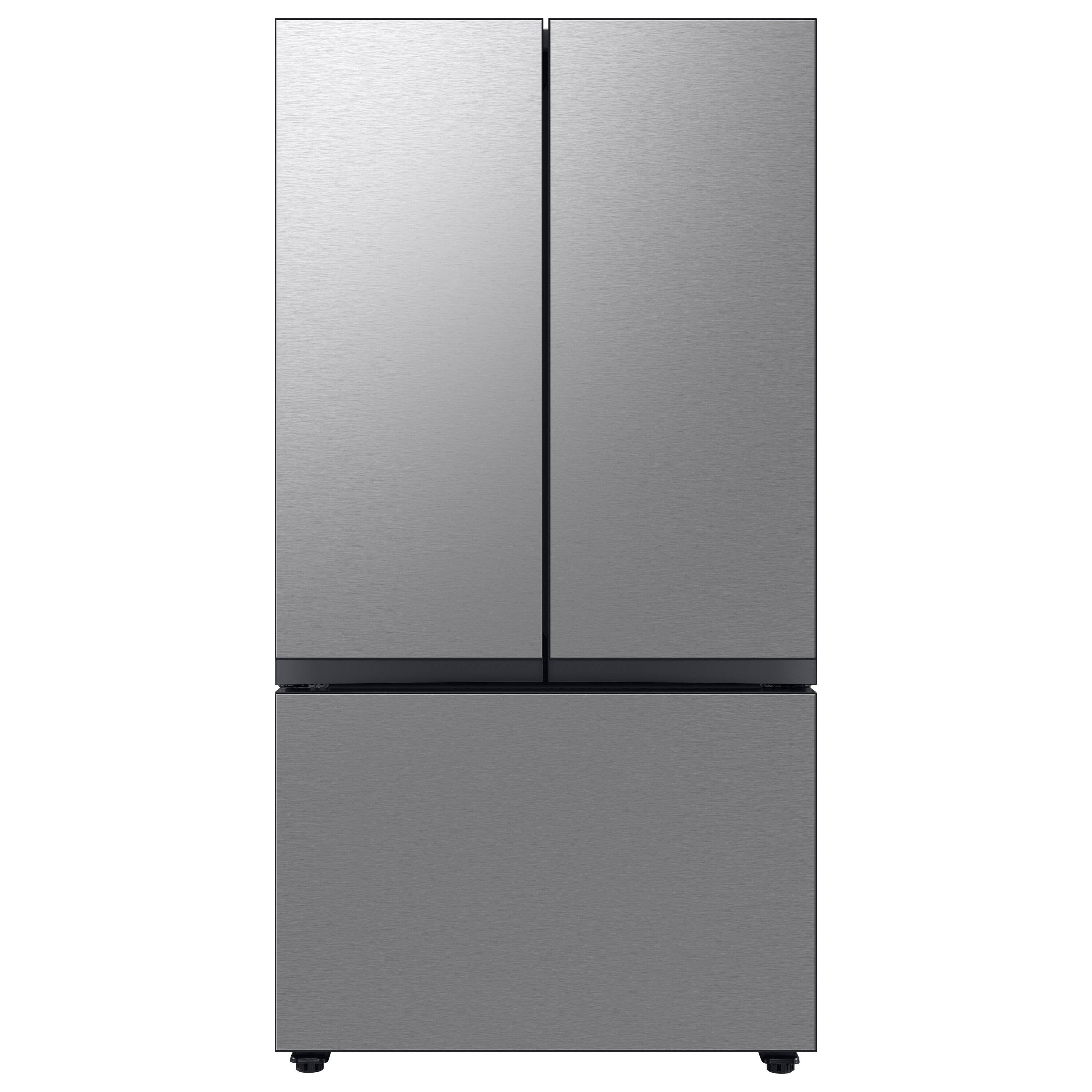 Samsung Bespoke Counter-Depth 24-cu ft 3 -Door Smart Compatible French Door Refrigerator with Dual Ice Maker with Water Dispenser ( Stainless Steel - All Panels ) ENERGY STAR Certified