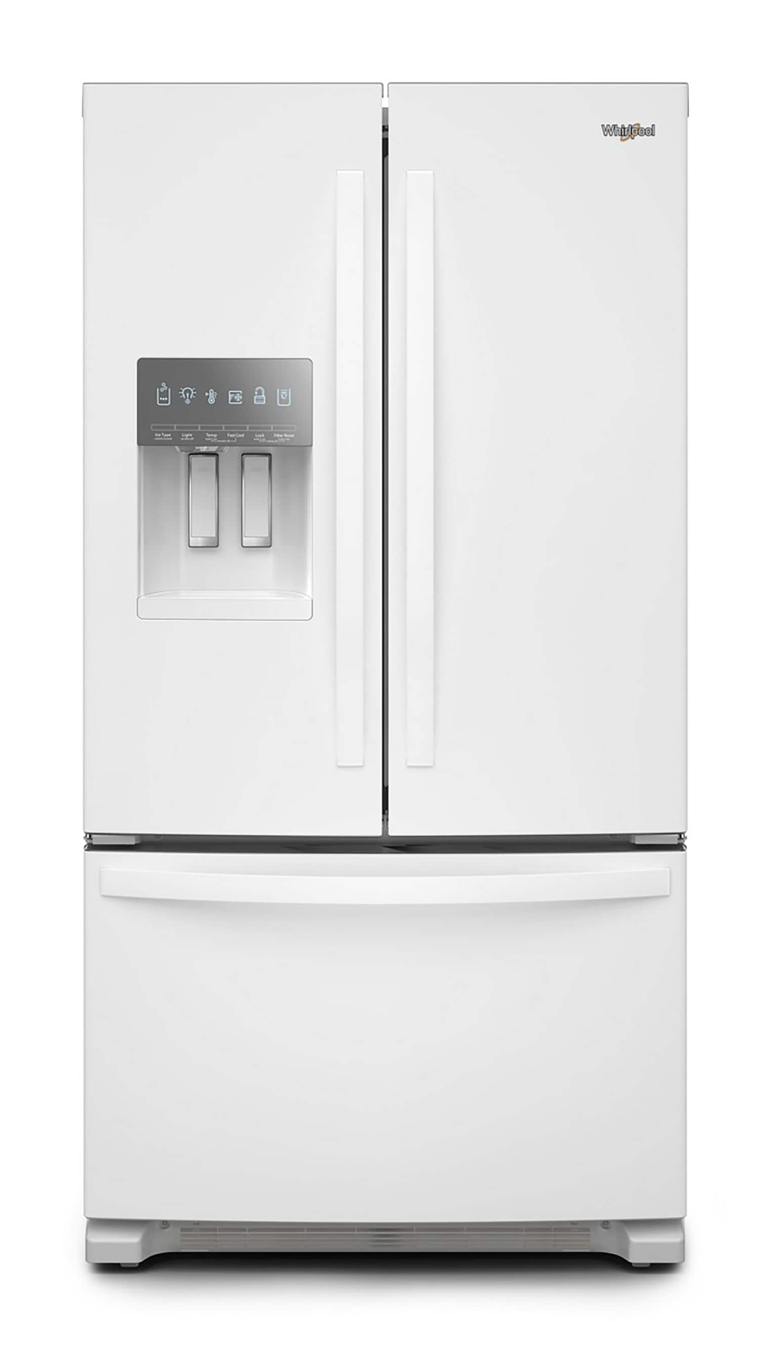 Whirlpool Standard-Depth 24.7-cu ft 3 -Door French Door Refrigerator with Ice Maker with Water and Ice Dispenser ( White ) ENERGY STAR Certified
