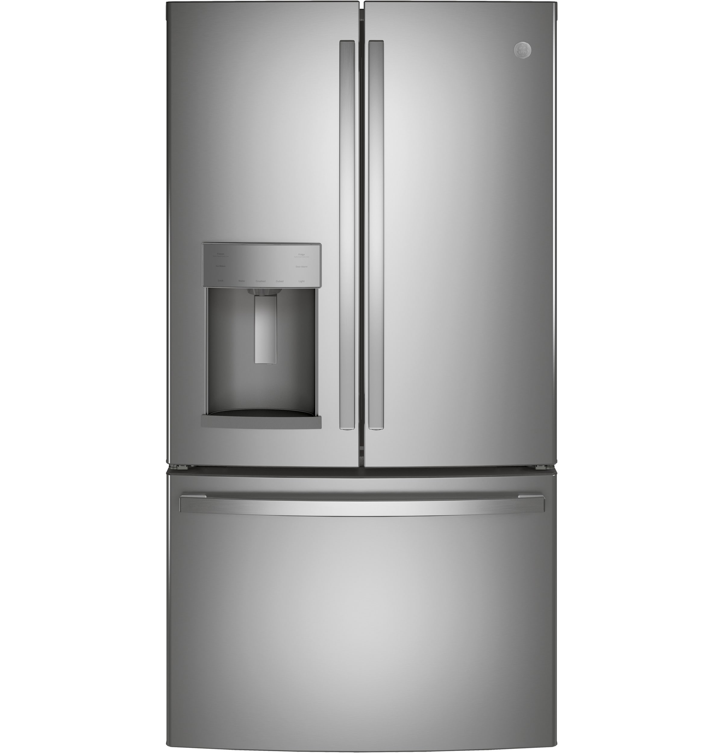 GE Standard-Depth 27.7-cu ft 3 -Door French Door Refrigerator with Ice Maker with Water and Ice Dispenser ( Stainless Steel ) ENERGY STAR Certified