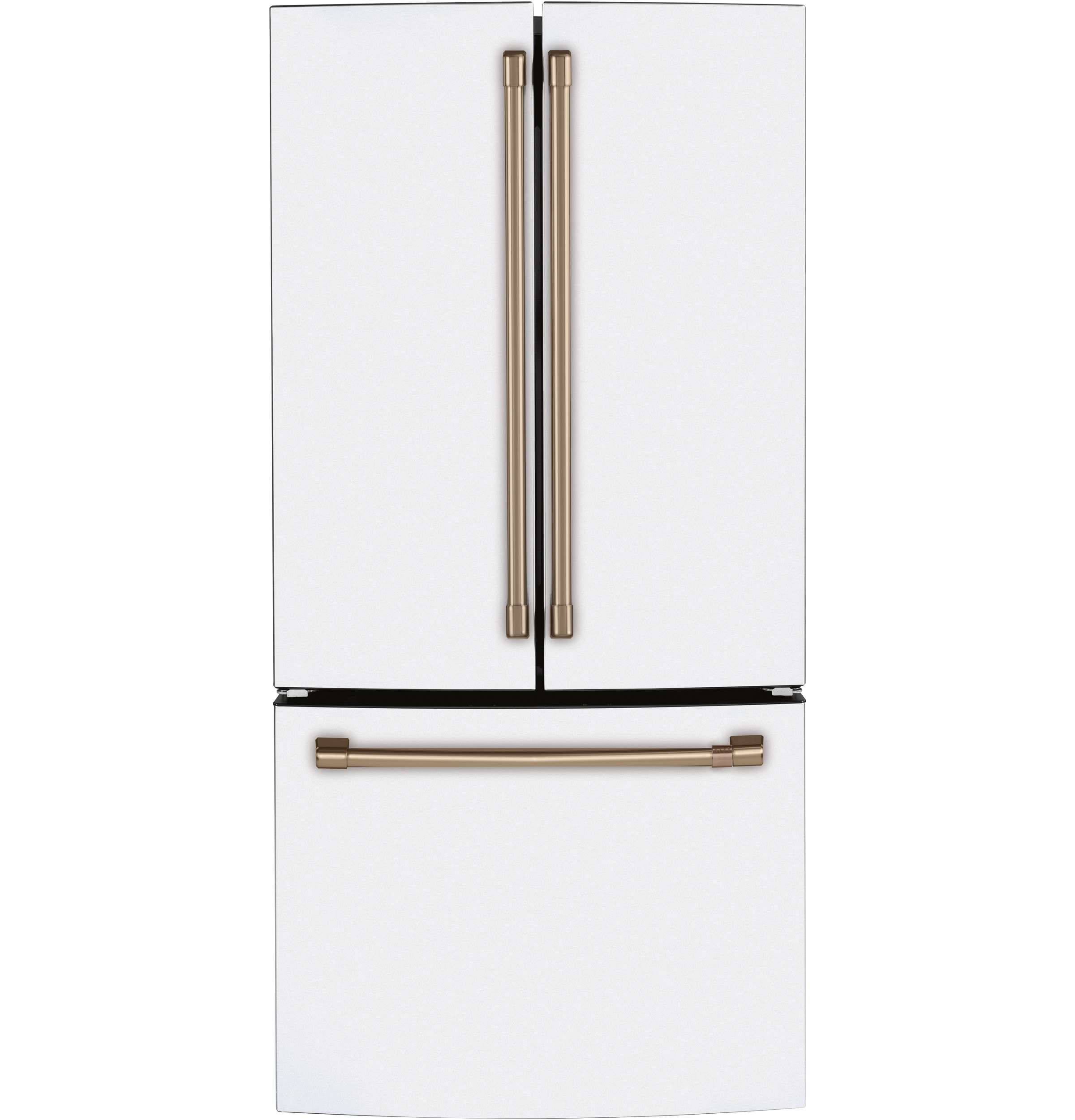 Cafe Counter-Depth 18.6-cu ft 3 -Door French Door Refrigerator with Ice Maker with Water Dispenser ( Matte White ) ENERGY STAR Certified