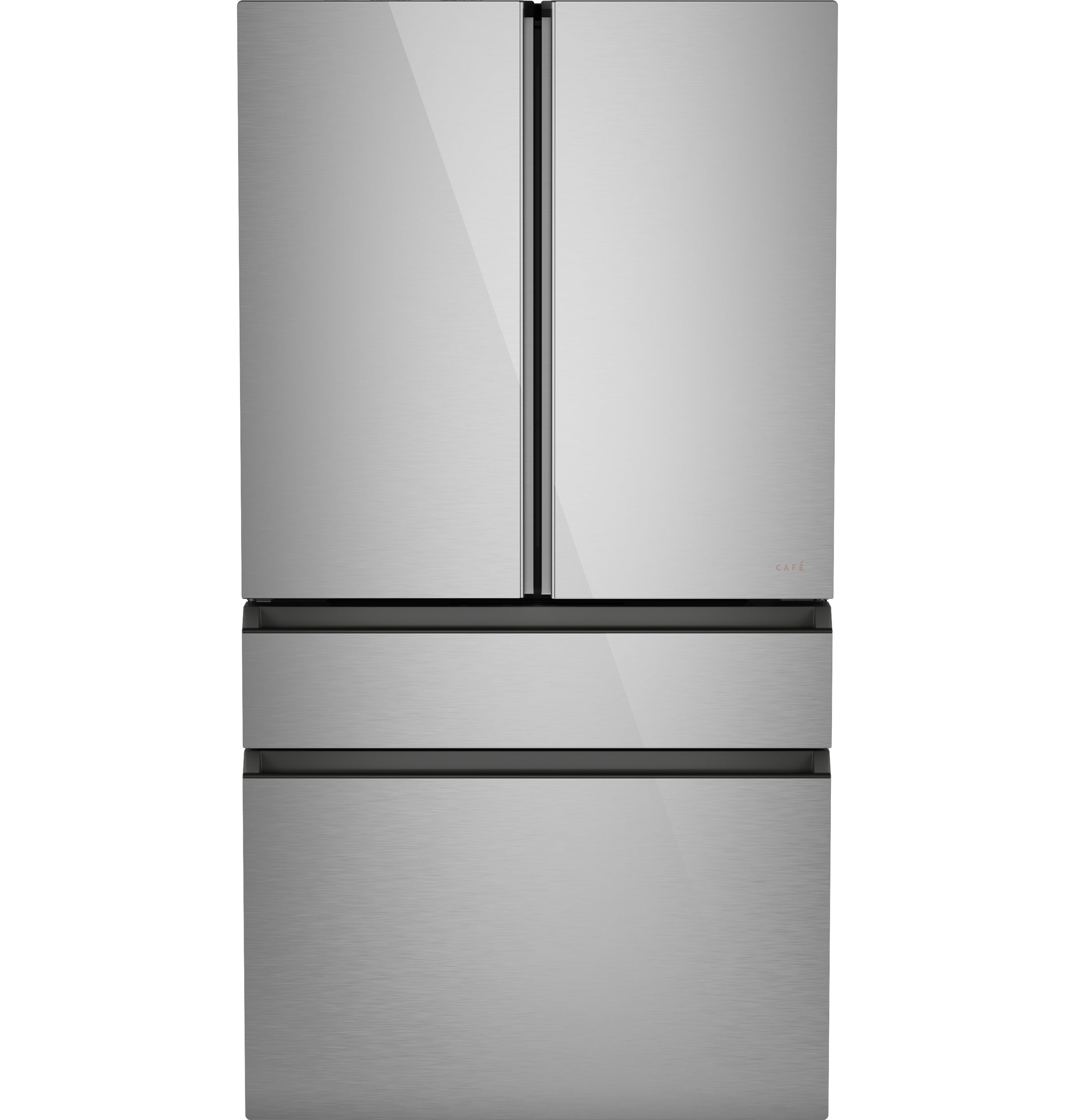 Cafe Standard-Depth 28.7-cu ft 4 -Door Smart Compatible French Door Refrigerator with Ice Maker with Water Dispenser ( Platinum Glass ) ENERGY STAR Certified