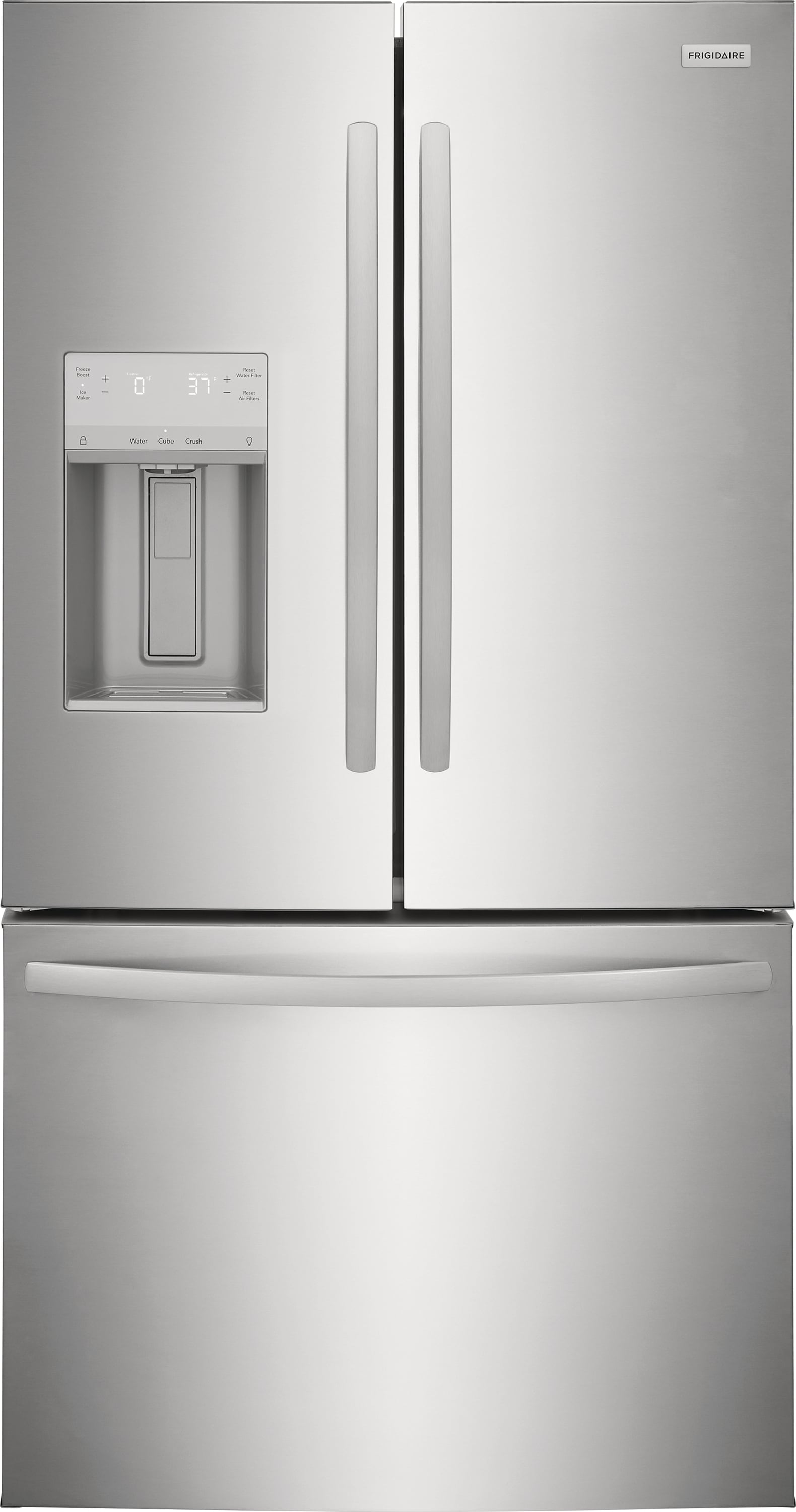 Frigidaire Standard-Depth 27.8-cu ft 3 -Door French Door Refrigerator with Ice Maker with Water and Ice Dispenser ( Fingerprint Resistant Stainless Steel ) ENERGY STAR Certified