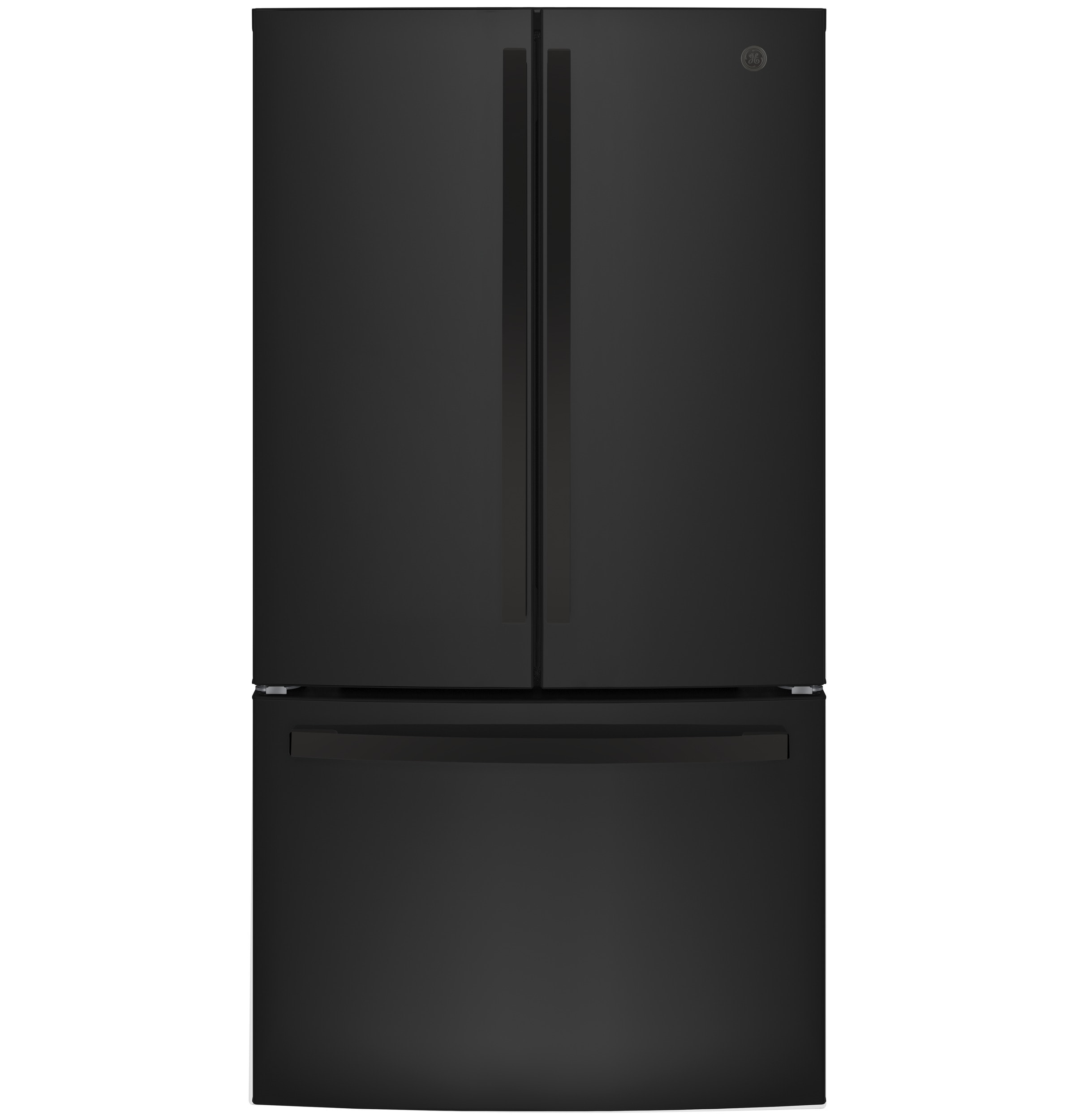 GE Standard-Depth 27-cu ft 3 -Door French Door Refrigerator with Ice Maker with Water Dispenser ( Black ) ENERGY STAR Certified